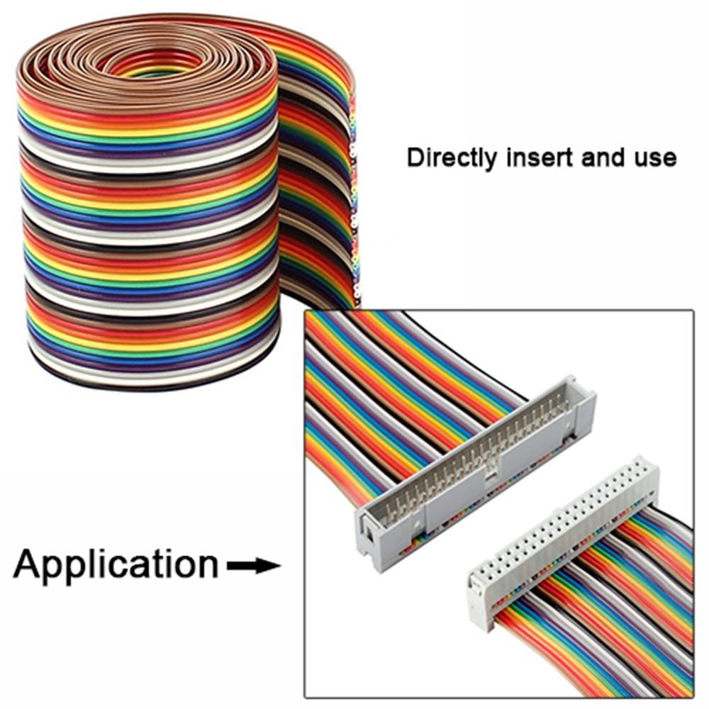 1-10M 40Pin Connector Cable 1.27mm Flat Ribbon Cable Dupont Extension Wire Cord for FC Dupont Connector Pitch Line Connecting Wire