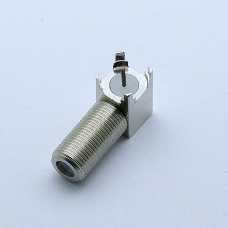 F TV Female Jack Right Angle Soldering For RF Coaxial PCB Base Connector