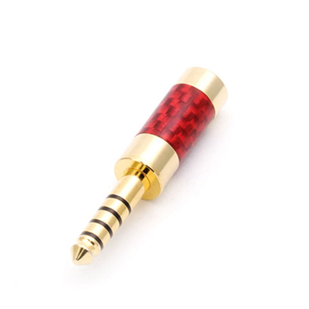 10pcs Gold Plated Carbon Fiber Jack 4.4mm 5 Pole Audio Connectors Pure Copper Connector With 6mm Wire Hole