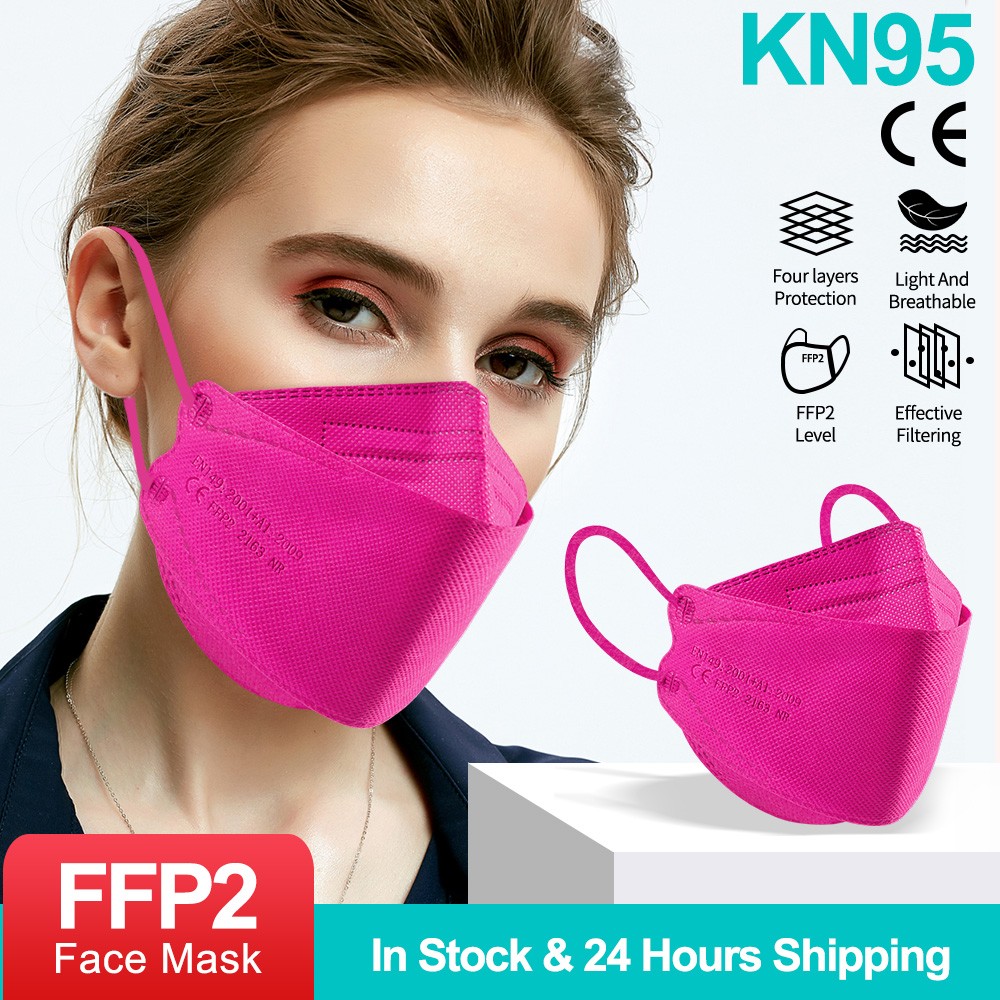 10-100 قطعة قناع لون ffp2fan kn95 اقنعة ce اسماك mascarillas ffp2reuse zable الكبار kn95 قناع وافق قناع الوجه الصحي fpp2