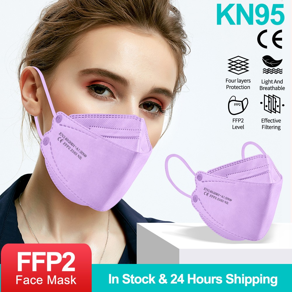 FFP2 Mascarillas Coreanas KN95 FPP2 Korean Fish Face Mask 4 Layers Mascherine FFP 2 Adult FFPP2 Pink Face Mask ffp2masque