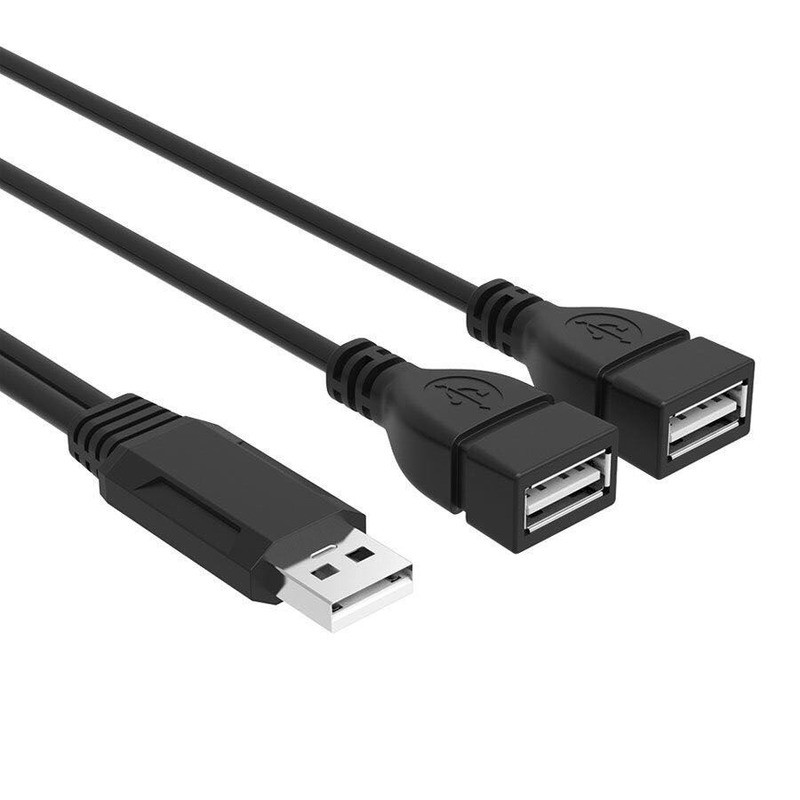 2.0 USB واحد الإناث ، اثنين كابل شحن البيانات الذكور واحد إلى اثنين كابل شحن 1 دقيقة 2USB كابل بيانات 30 سنتيمتر