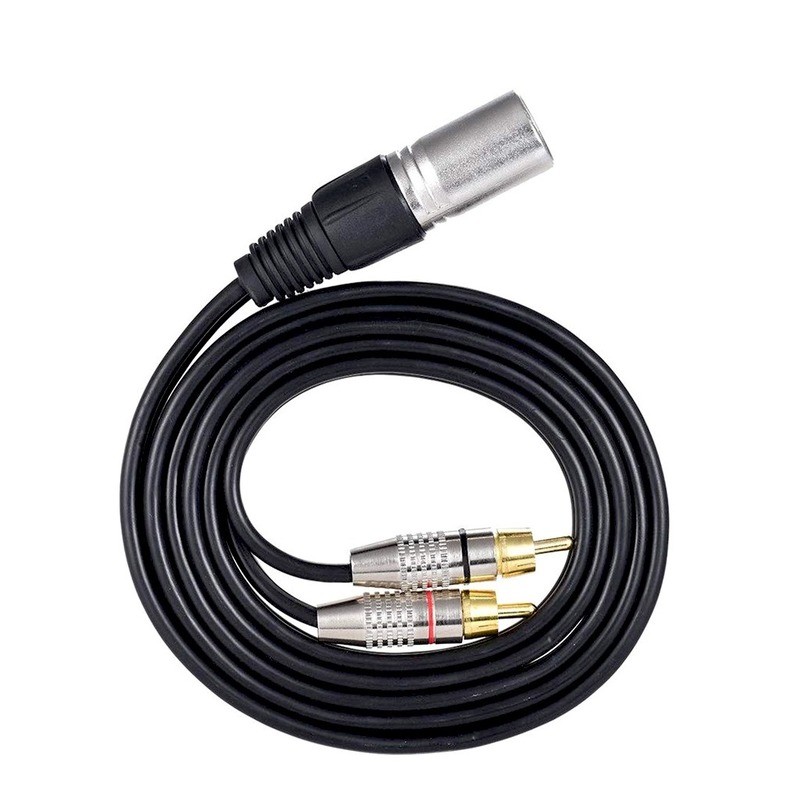 Rca Line Audio Line 2RCA إلى XLR كانون ذكر/أنثى مزدوجة لوتس إلى كانون كابل الصوت 0.3 متر ثلاثة النواة الأسلاك النحاسية العارية