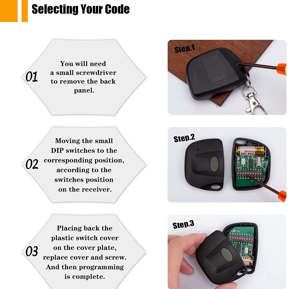 300mhz MultiCode 3089 3060 3070 4120 MCS308911 Remote Control Garage Door Opener Wireless Transmitter Key 10 Dip-Keys