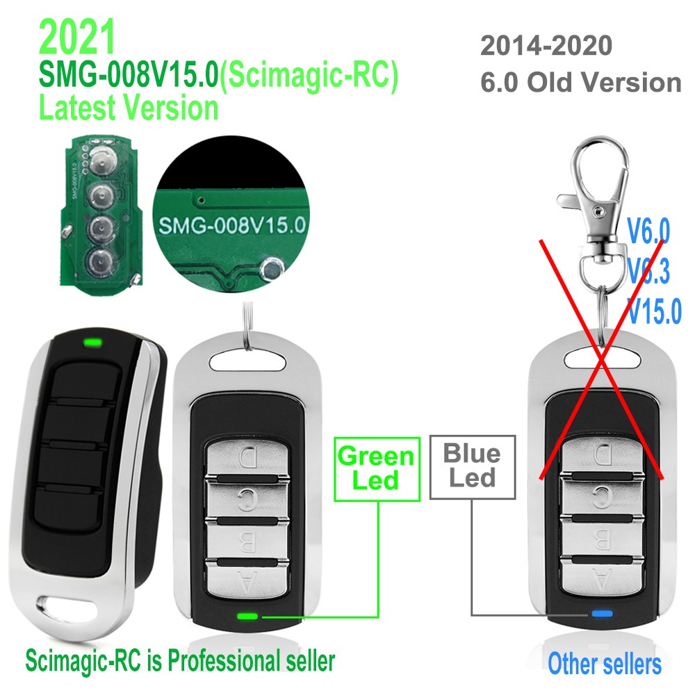 باب المرآب للتحكم عن بعد 433mhz قيادة المرآب 868MHz النسخ المتماثل فتحت باب المرآب المتداول رمز الارسال المراقب الماليأحدث إصدار Scimagic-RC SMG-008V15.0 جهاز تحكم عن بعد عالمي 280 ميجا هرتز -868 ميجا هرتز