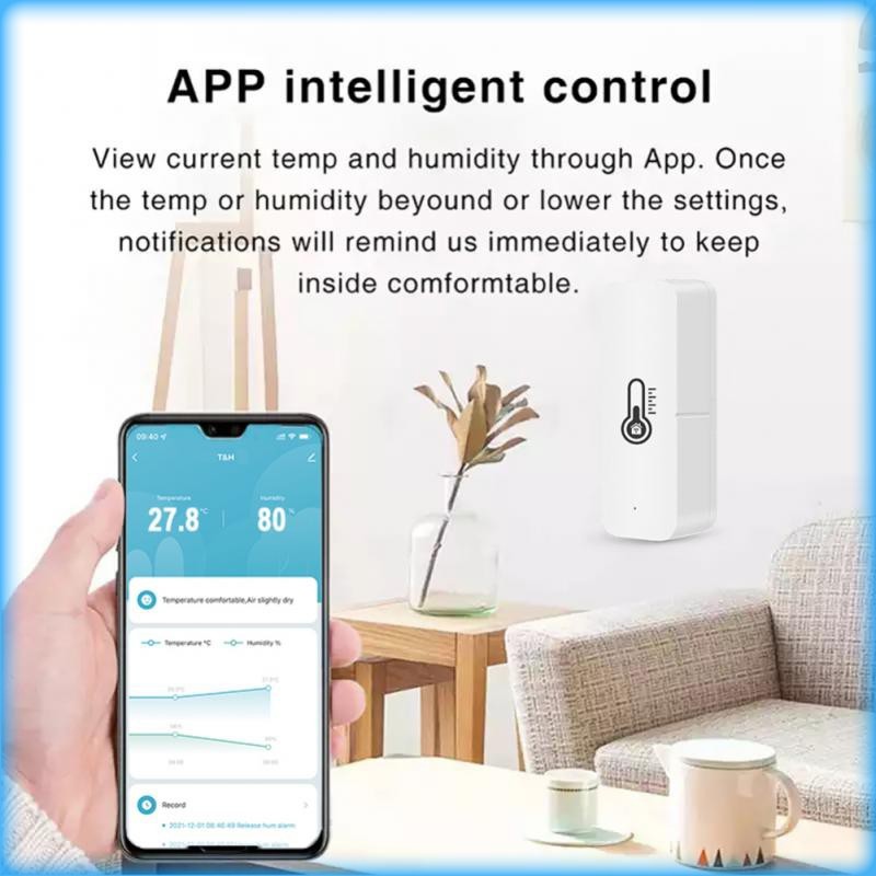 Aubess واي فاي مستشعر درجة الحرارة والرطوبة ترمومتر داخلي الرطوبة نظام إنذار أمان المنزل الذكي ل Tuya الحياة الذكية اليكسا