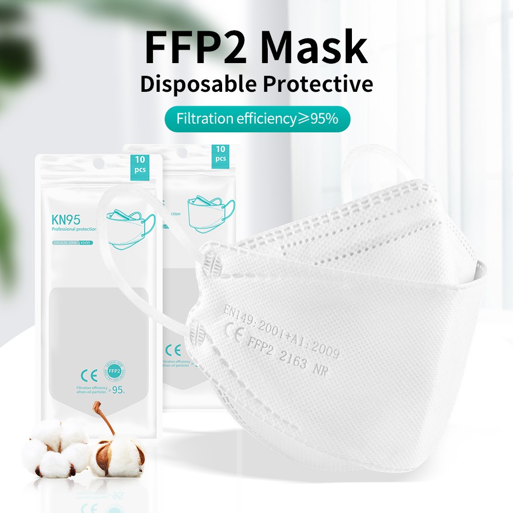 White Mask FFP2 CE KN95 Mascarillas FPP2 Approved Protective Face Mask Mouth KN95 Mask Respirator ffp2masken маска