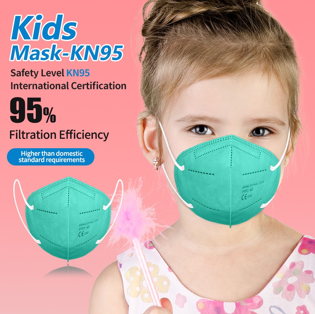 قناع وجه للأطفال KN95 Mascarillas FFP2 niños مناسب للأطفال من سن 9 إلى 12 عامًا للأولاد والبنات قناع للوجه قابل لإعادة الاستخدام قناع تدليك FPP2 niños للأطفال FFP2