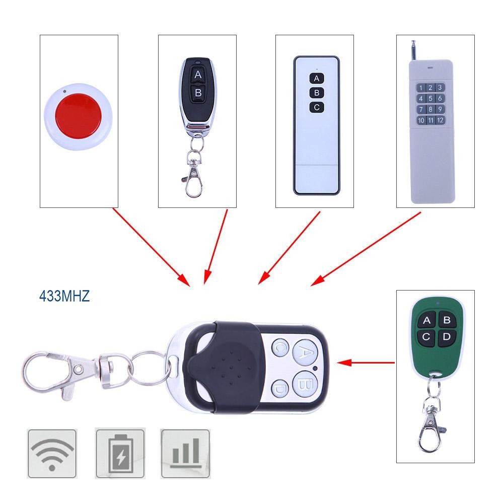 Universal 4 Channel Wireless RF Remote Control Duplicator Copy 315/433MHz Electric Gate Garage Door Key Switch Fob Controller