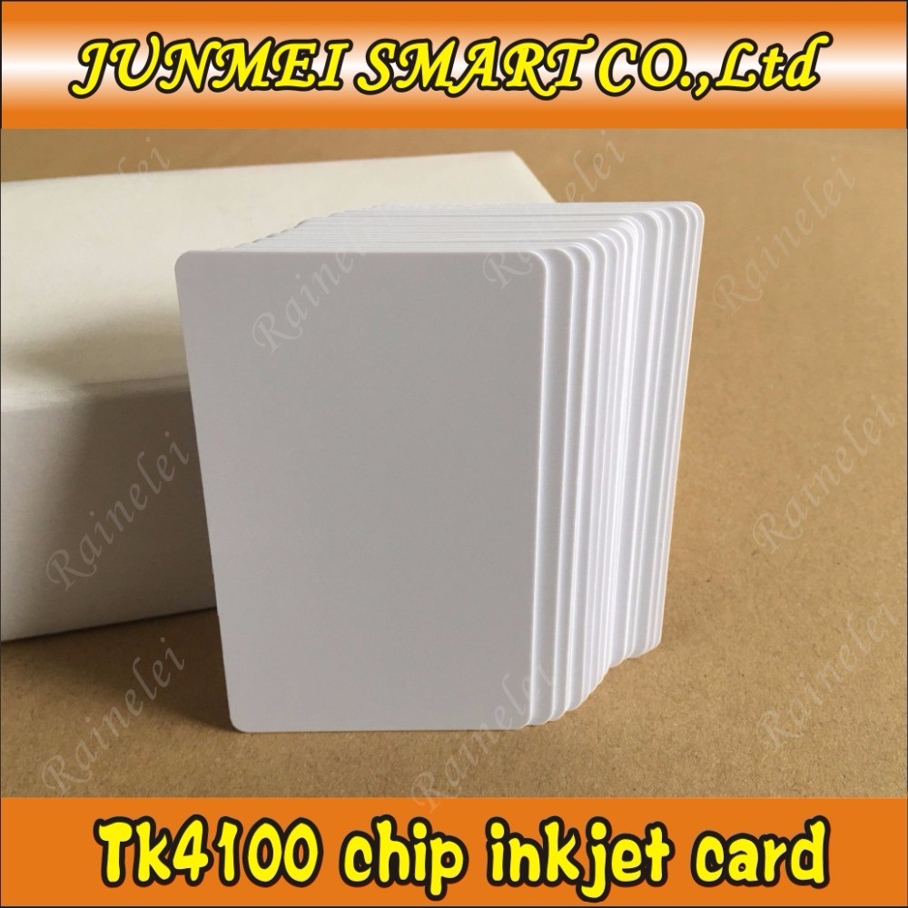 Free shopping 100pcs rfid 125Khz EM4100 /tk4100Chip blank ID card inkjet printable by Epson/Canon printer with card tray