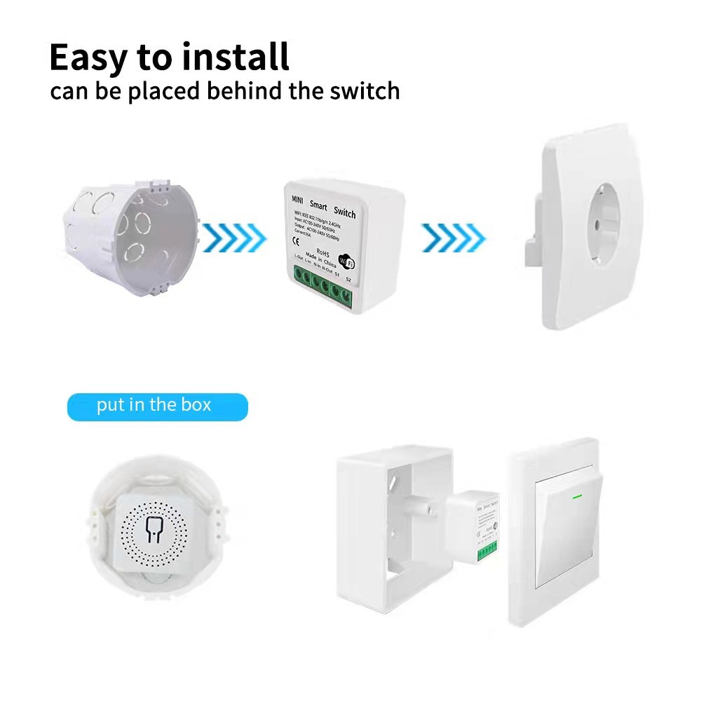 Mini Wifi Smart Switch Zigbee DIY Light Switches 10A 16A 2 Way Control Smart Home with Tuya Smart Life Alexa Alice Google Home