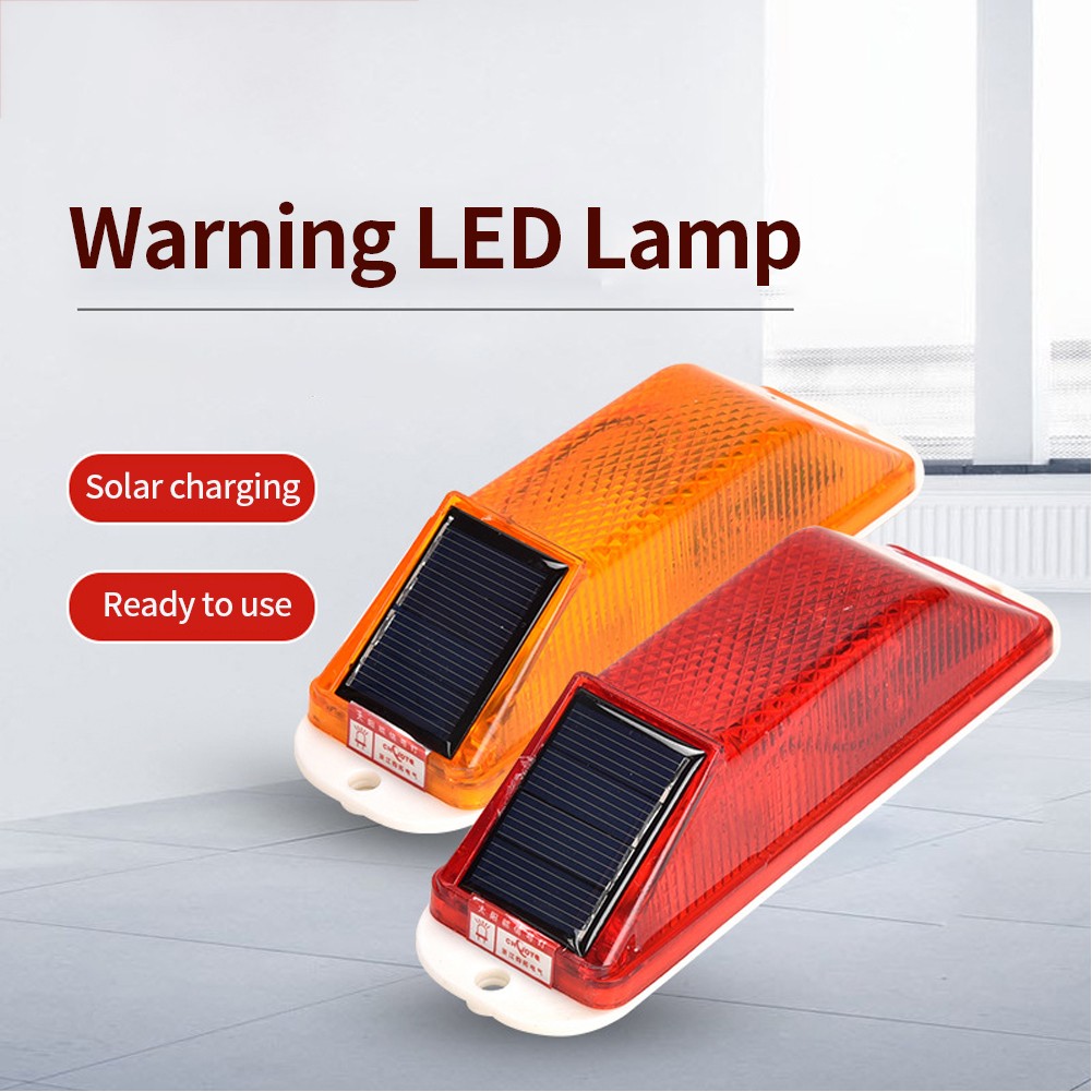 Warning Light Strobe Flash Rechargeable Warning LED Lamp Solar Powered Night Driving Balustrades Road Safety Control Chip