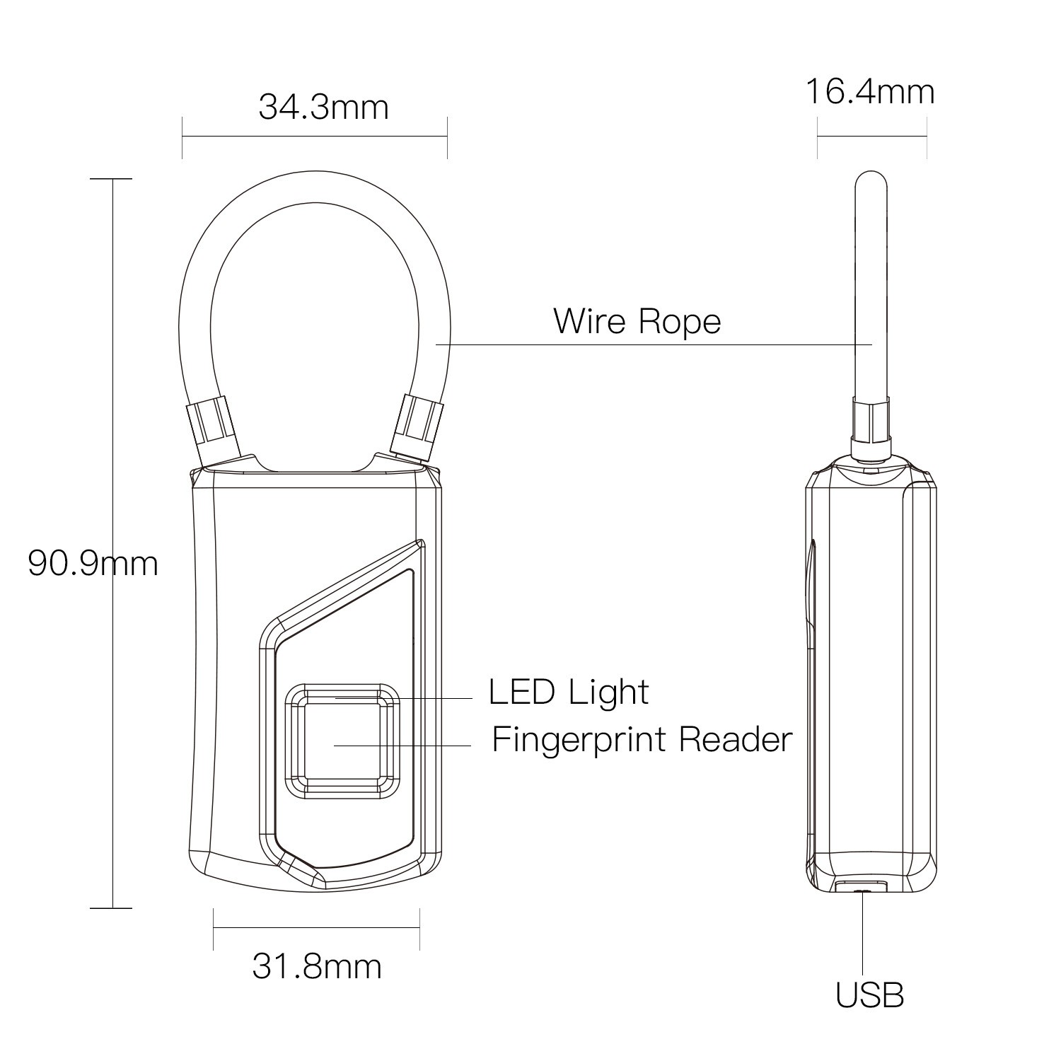 Smart lock fingerprint lock backpack home locker anti-theft waterproof ultra-long standby keyless fingerprint lock