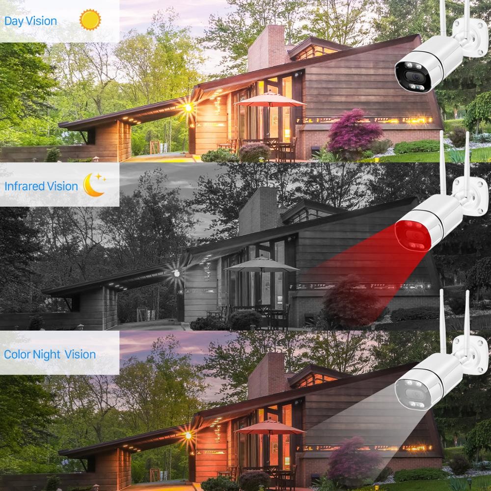 5MP IP Camera WiFi Outdoor Ai Human Audio Detection Wireless Camera 1080P HD Color Infrared Night Vision CCTV Home Security Camera