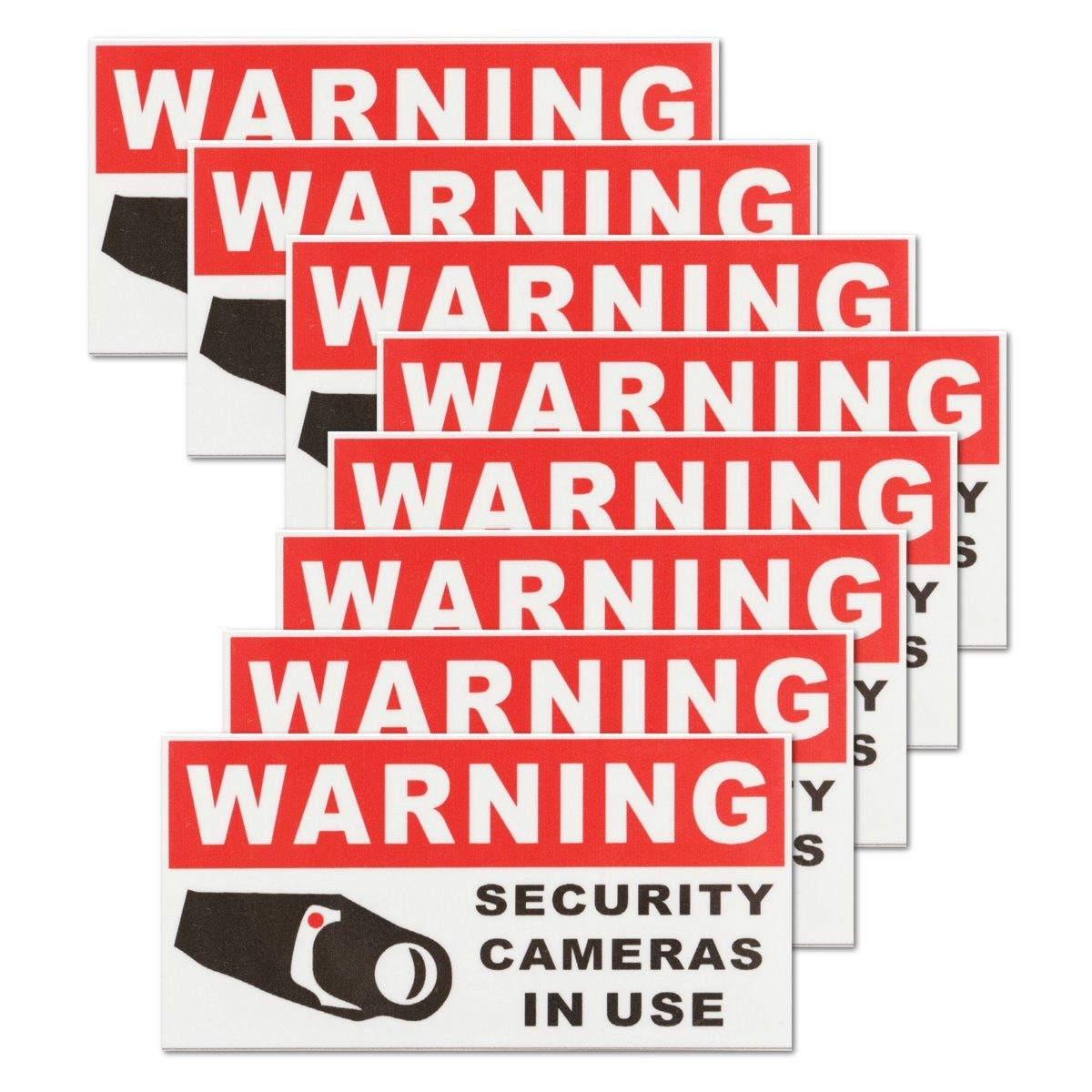 5pcs Security Camera In Use Waterproof Self-adhesive Warning Stickers Safety Signs Decal Reflective Tape Decoration