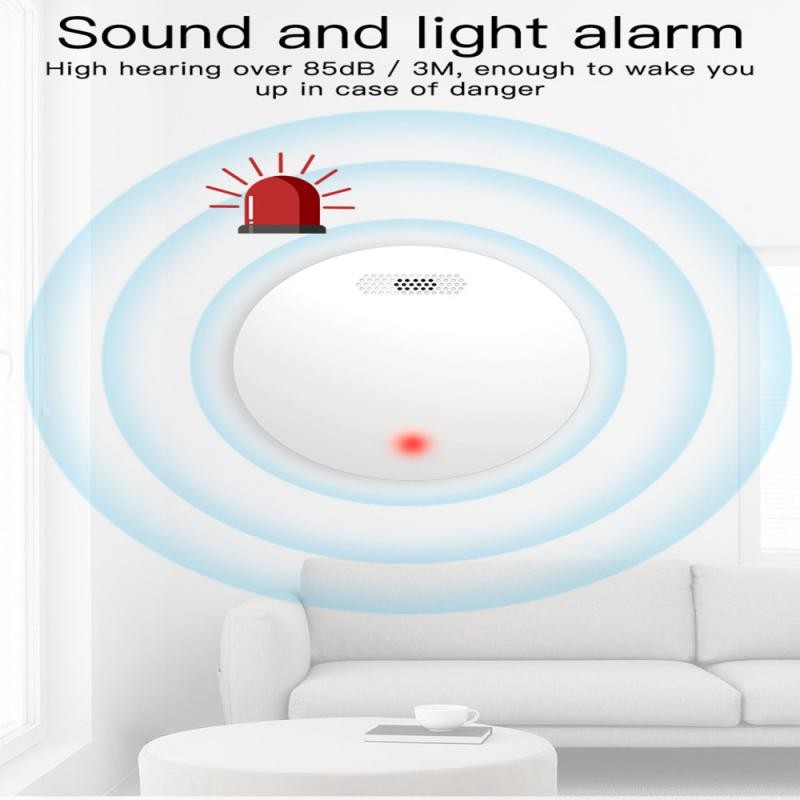 Graffiti Intelligent WiFi Fire Smoke Alarm Household Wireless Smoke Sound and Light Alarm Sensor Tuya Smart Life Remote Control