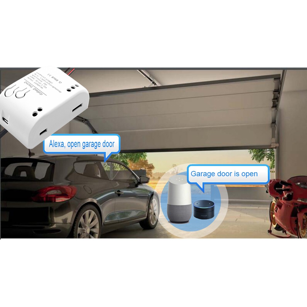 Tuya smart garage door opener wifi RF 433mhz 1ch relay module switch open/close self-timer interlock mode inqing Alexa