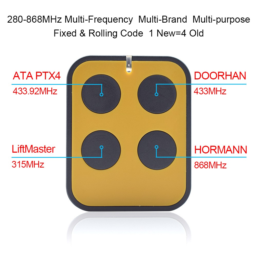 Garage Door Opener Remote Control Multiple Frequency 315 390 433 434.42 868MHz Clone ACM DITEC BENINCA MARANTEC DOORHAN ETC Brand