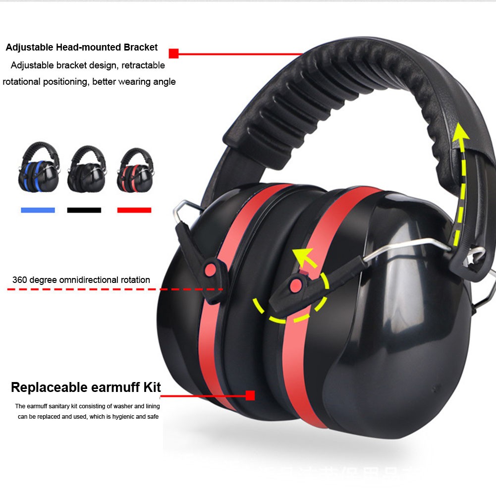 Portable Noise Reduction Soundproof Hunting Adjustable Construction Ear Muffs Sports Shooting Safety Hearing Protection Sleeping