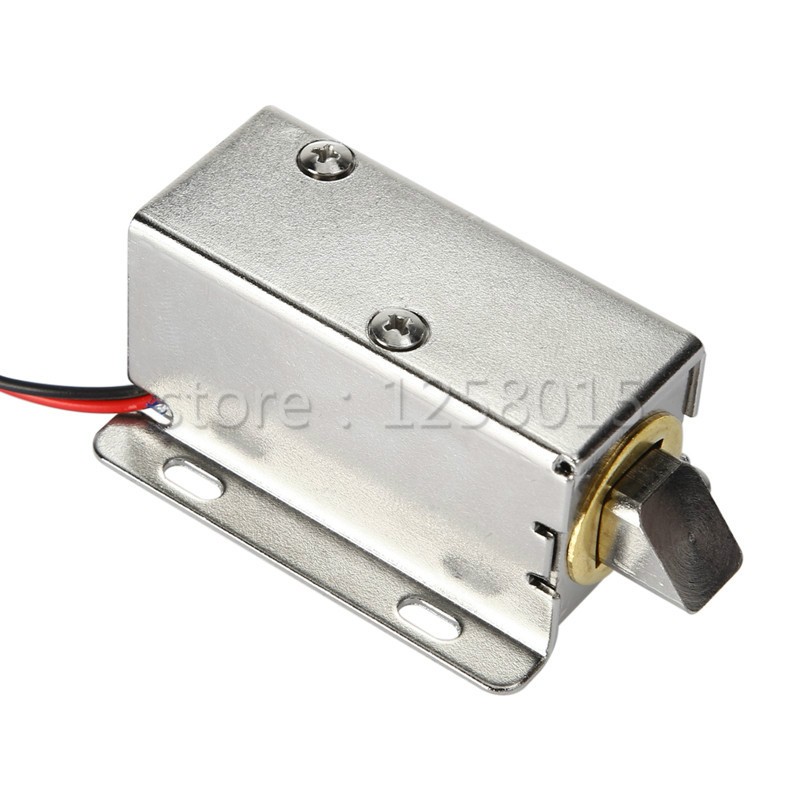 12V 0.8A Electronic Small Cabinet Lock Long Time Power Inclined Spring Bolt Solenoid Drawer Latch