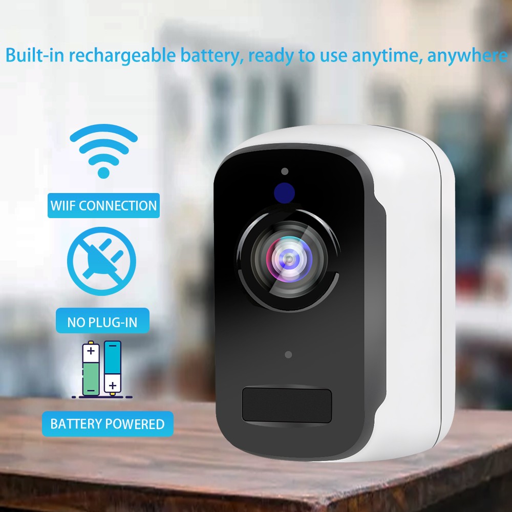 WiFi Camera 3MP Battery Powered Outdoor Wireless Security Camera PIR Alarm SD Card Record CCTV Video Surveillance Camhi Pro APP