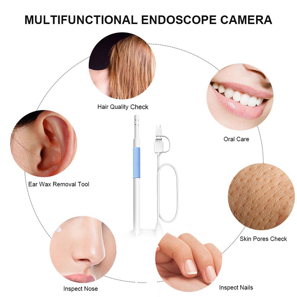 Ear Cleaning Endoscope Camera for Android USB C Cell Phone Mobile for Endoscopic Camera Mini Earpick Medical Otoscope Digital PC