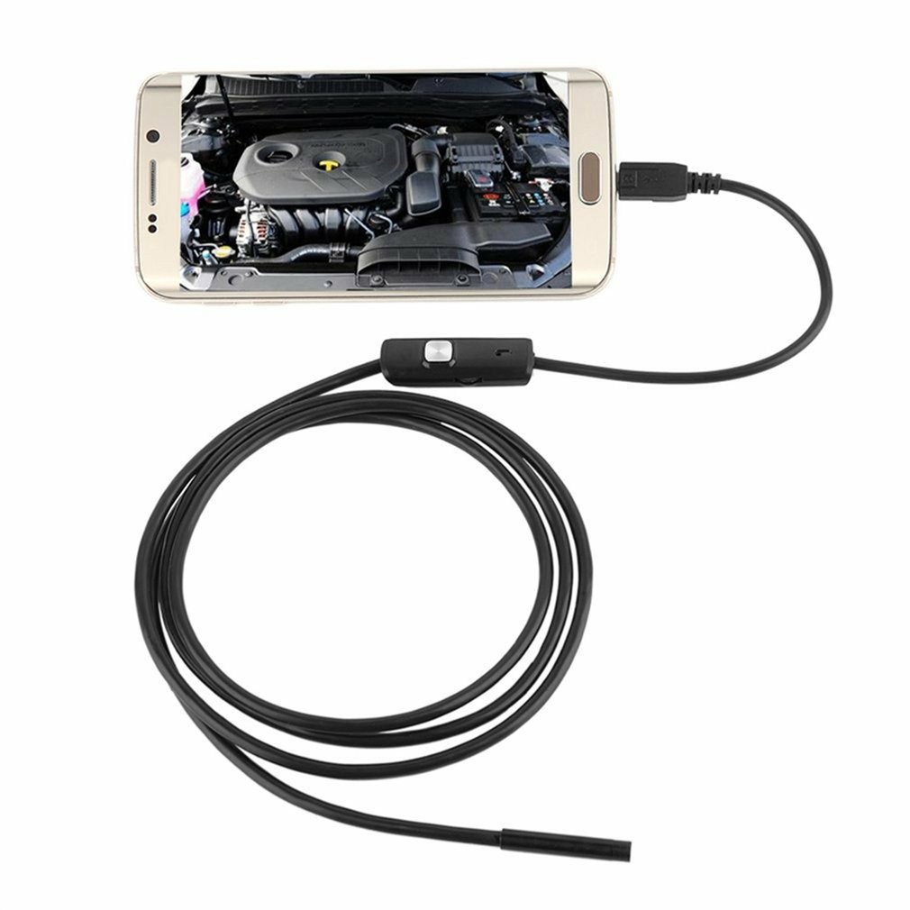 1M 7mm Endoscope For Android Phone Computer Combo Dimmable Industrial Endoscope Pipe Auto Repair Waterproof Meter Endoscope