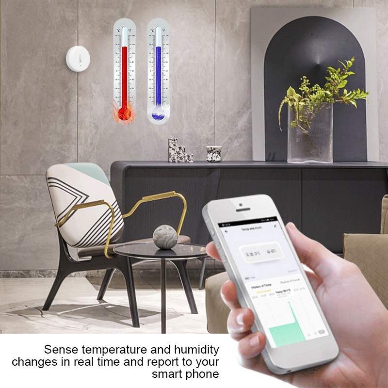 Tuya Smart Temperature Humidity Sensor Zigbee Indoor Real-time Monitor Thermometer Detector Smart Life Control For Alexa