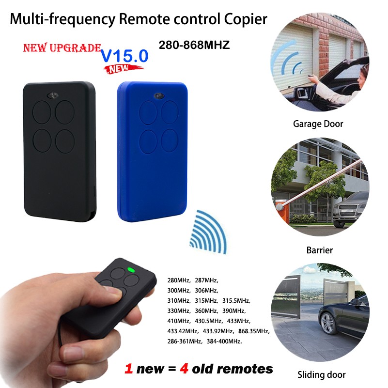 3pcs 433/418/390/310/315/868MHz garage door remote control rolling code fixed code gate transmitter replacement