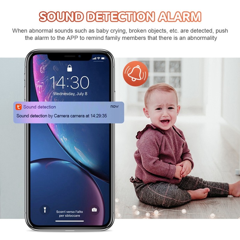 New PTZ Camera Baby Monitor WiFi IP Camera Indoor Night Vision Motion Detection Sound Detection Smart Home Security Cameras