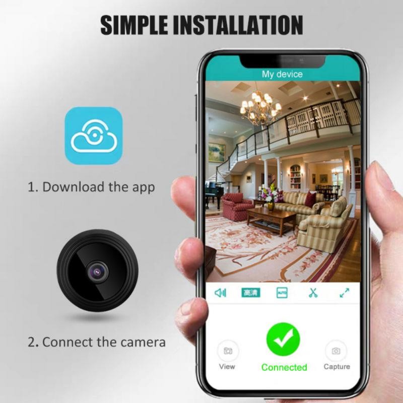 A9 Mini Wireless WiFi IP Network Camera Surveillance HD 1080P True Night Vision Without Motion Home Security P2P Camera