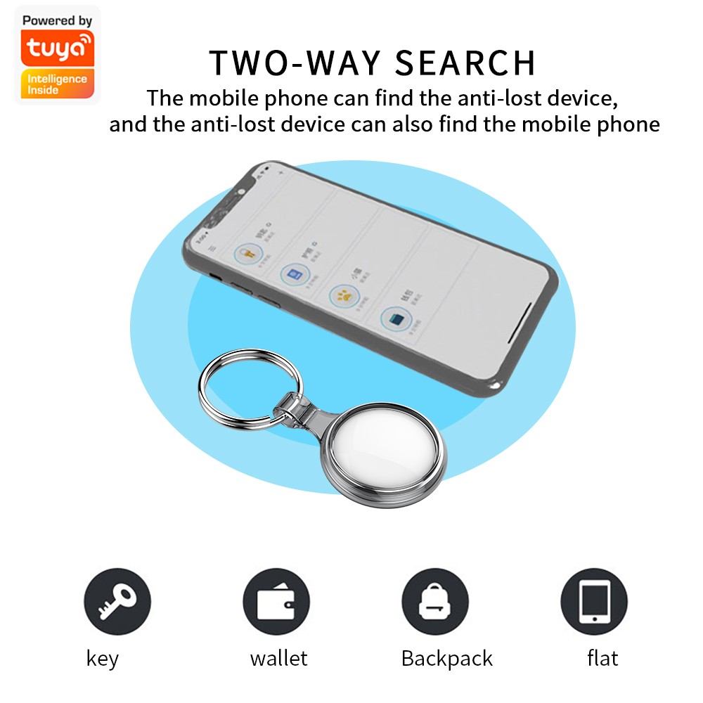 Tuya Smart Card GPS Tracker Bluetooth Anti-lost Alarm Keys Wallet Mini Alarm Device 2-way Search Tracker Location Item Finder