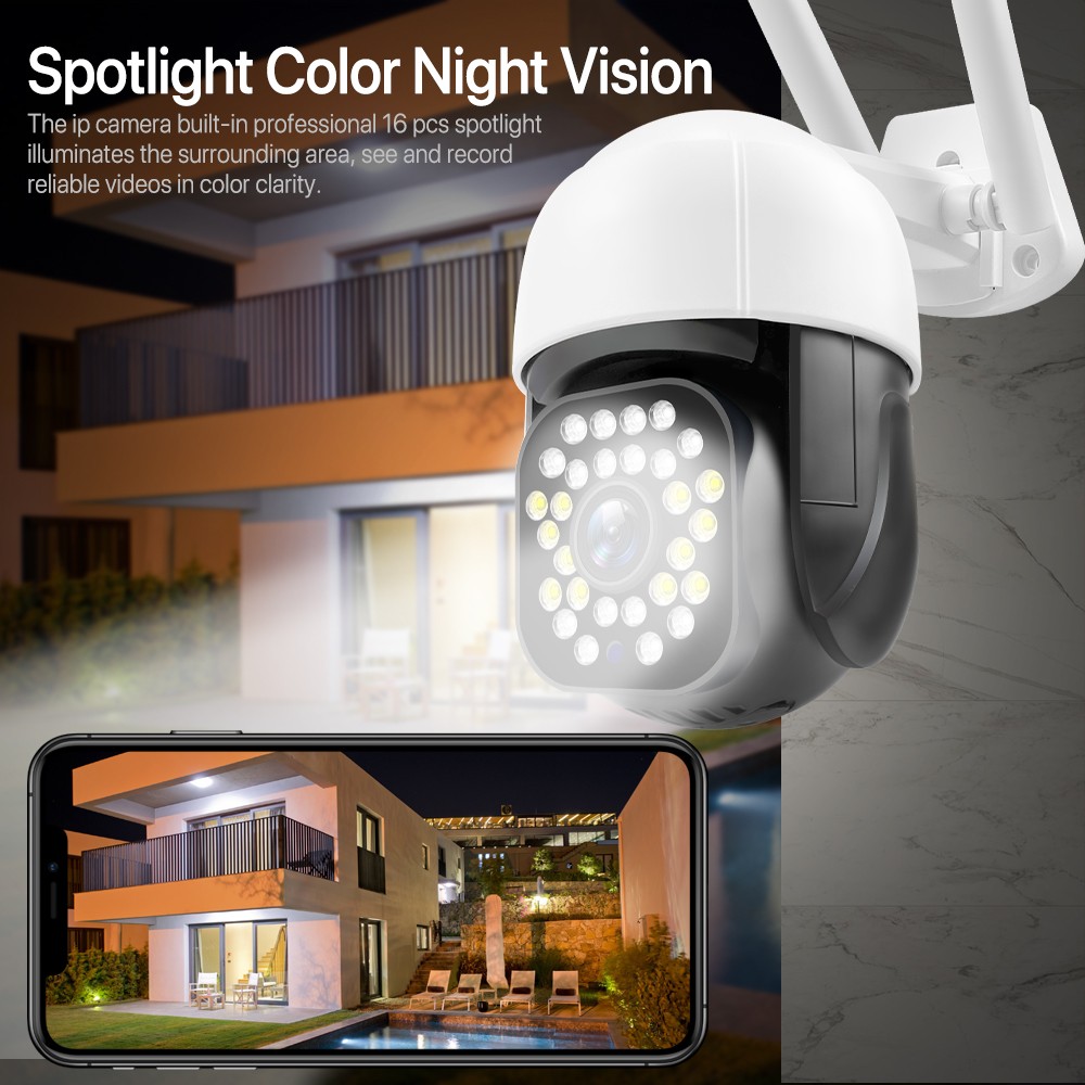 2022 5MP Wifi IP Camera Outdoor 1080P HD Wireless PTZ Camera Speed ​​Dome CCTV Security Camera AI Auto Tracking Video