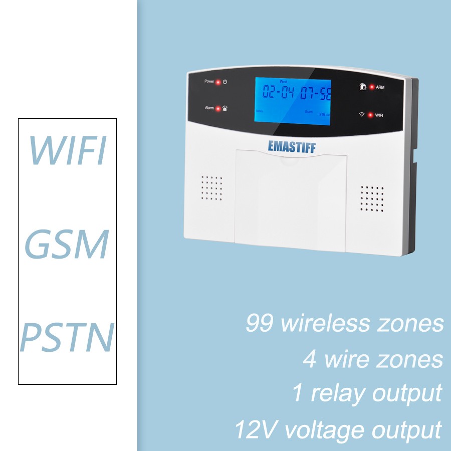 2022 G2BW LCD Keyboard WIFI GSM PSTN Home Burglar Security Wireless Wire Alarm System Motion Detector APP Control Smoke Fire