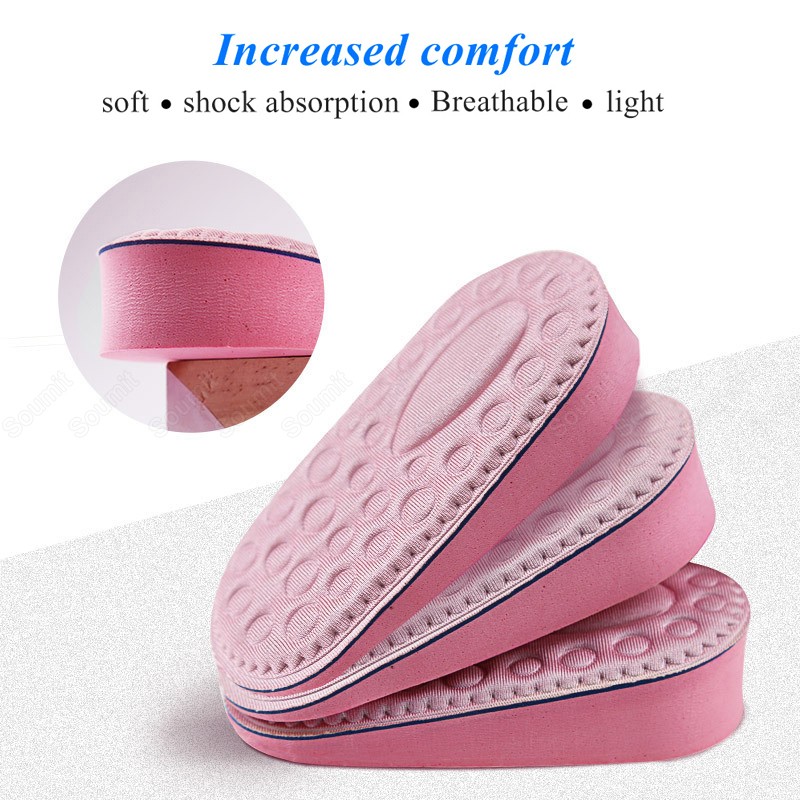 Memory Foam Invisible Height Increase Insoles For Women's Shoes Soles Inner Heel Insert Molds Lift Increase Insoles