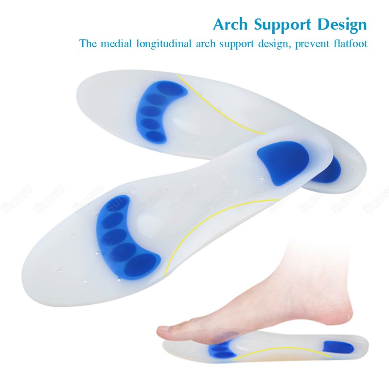 Medical Silicone Insoles for Shoes Flat Foot Corrector Arch Support Plantar Fasciitis Orthotics Foot Care Inserts