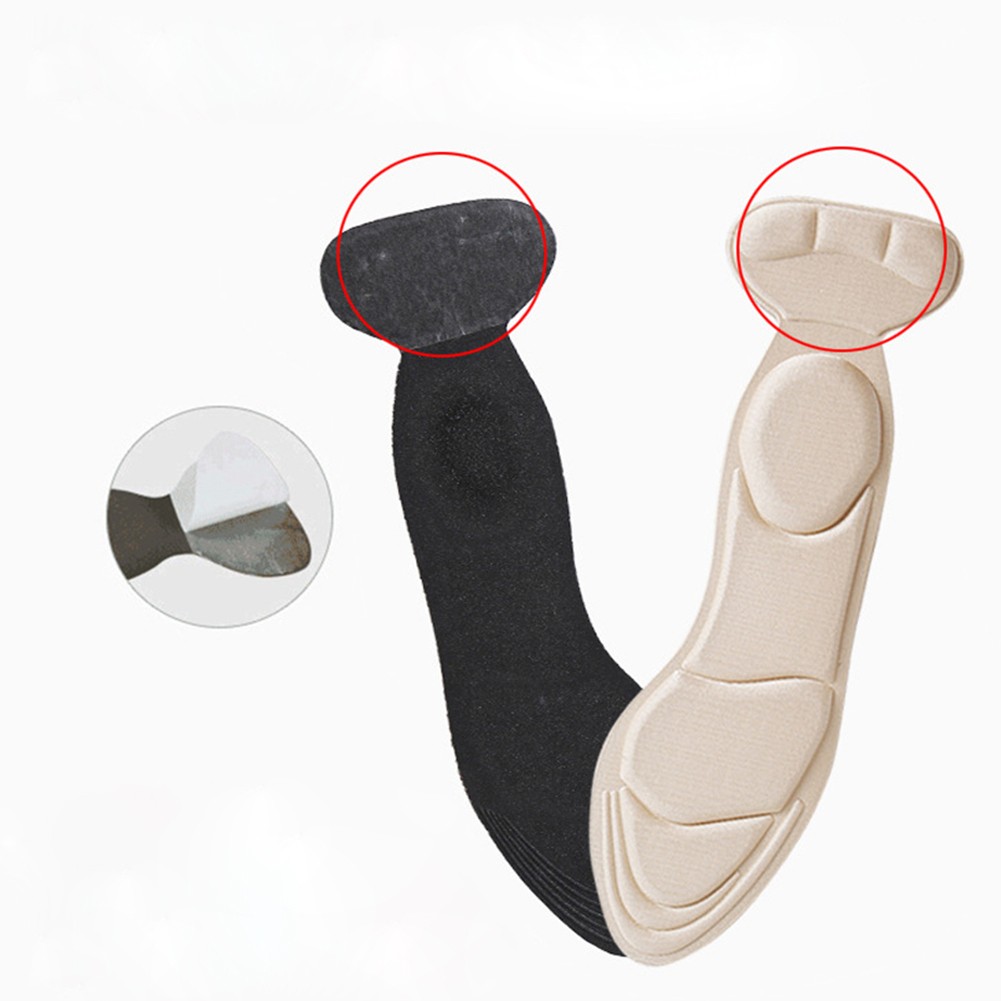 Women Thickening Massage Insoles Breathable Sweat-absorbent Heel Post Sticker Sneakers Pad Insert Shock Absorbing Pads