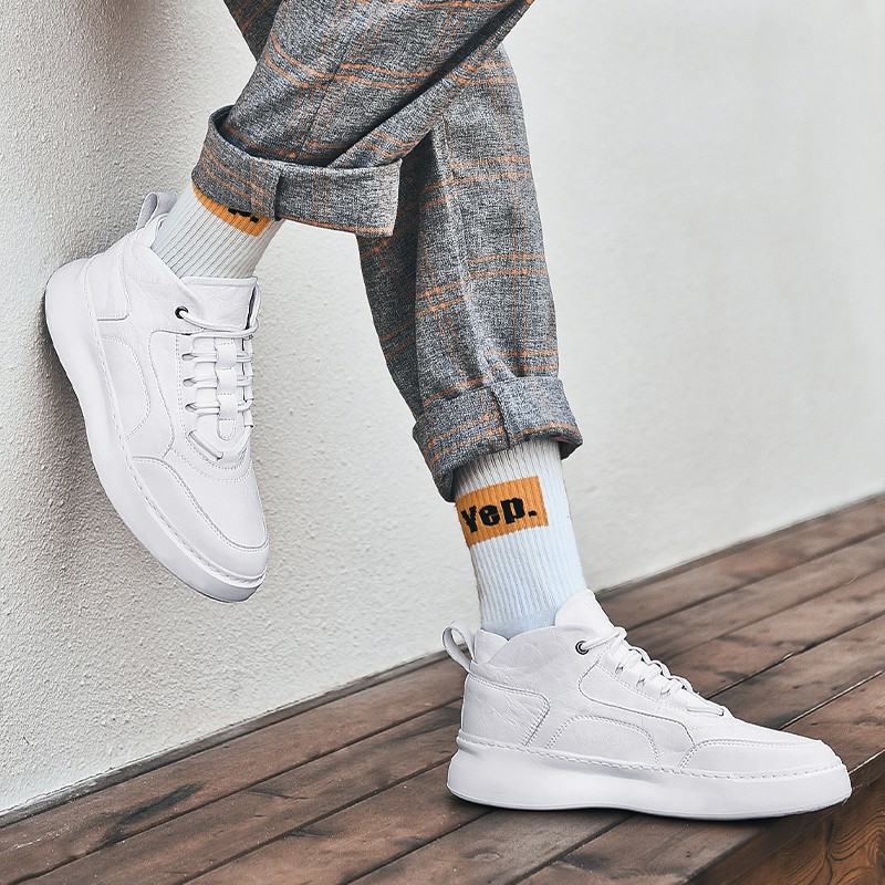 Fashion sneakers men's shoes light white sneakers men's casual shoes flat leather designer shoes men's leisure shoes