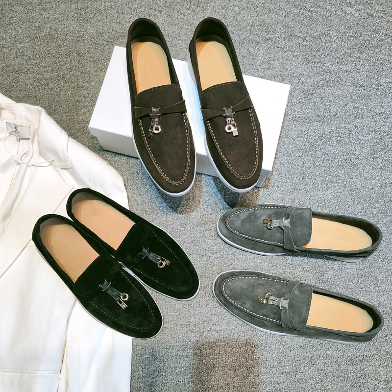 Vallu high quality 2021 summer walking autumn new arrival high-end leather metal buckle soft outsole flat comfortable loafers