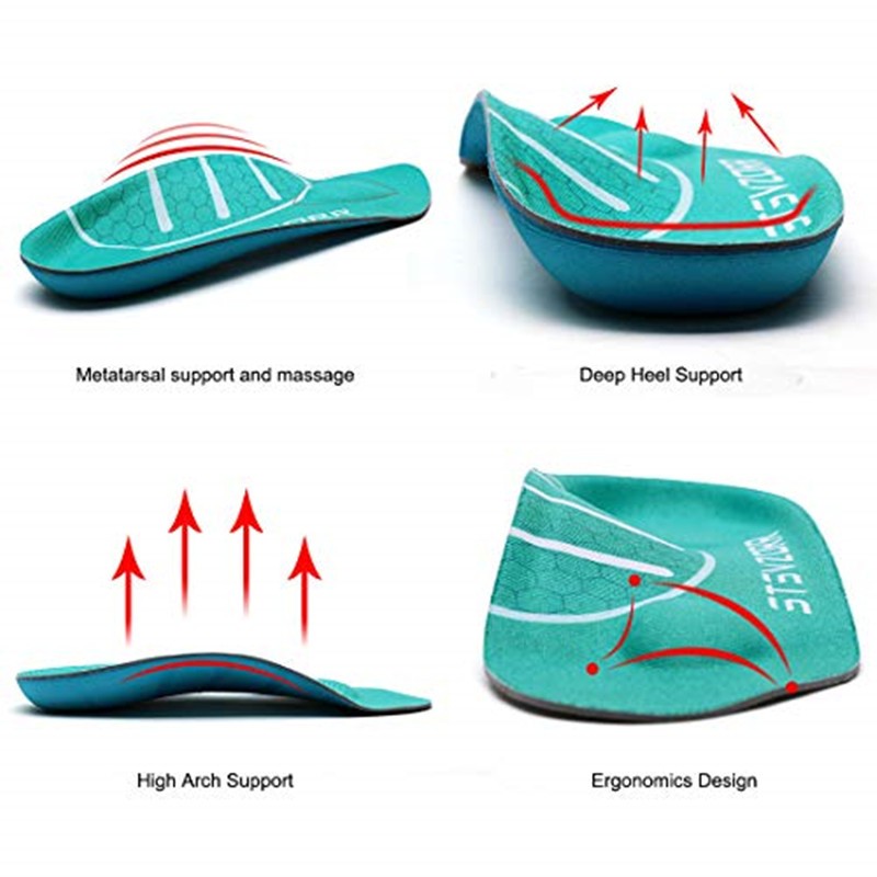 3/4 Length Plantar Fasciitis Arch Support Orthotic Insoles Suitable Flat Foot Correction Varus Relieve Heel Pain Shoes Shoes