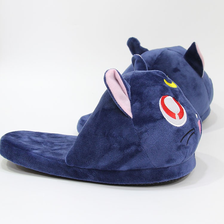 Anime Cartoon Animal Plush Slippers Luna Cat Kitty Soft Stuffed Warm Winter Indoor Shoes