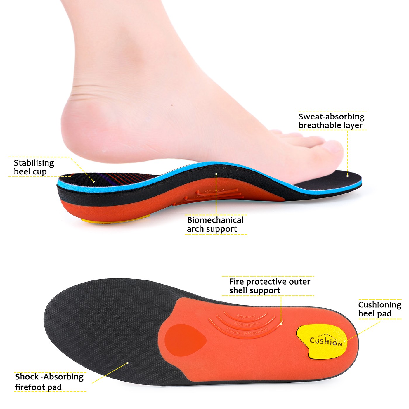 Plantar Fasciiti Orthotic Insoles Flat Feet Plantillas Arch Support Orthotic Insole Sneakers Insert Men Women Sneakers Cushion