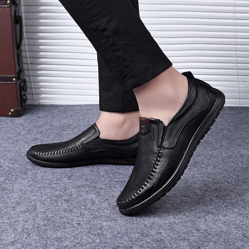 Men's genuine leather shoes moccasin slip-on shoes casual driving shoes