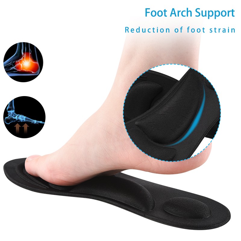 4D Massage Insoles Soft Sponge Arch Support Orthotic Foot Inner Pads For High Heel Shoes Men Women Cushion Soles Spurs