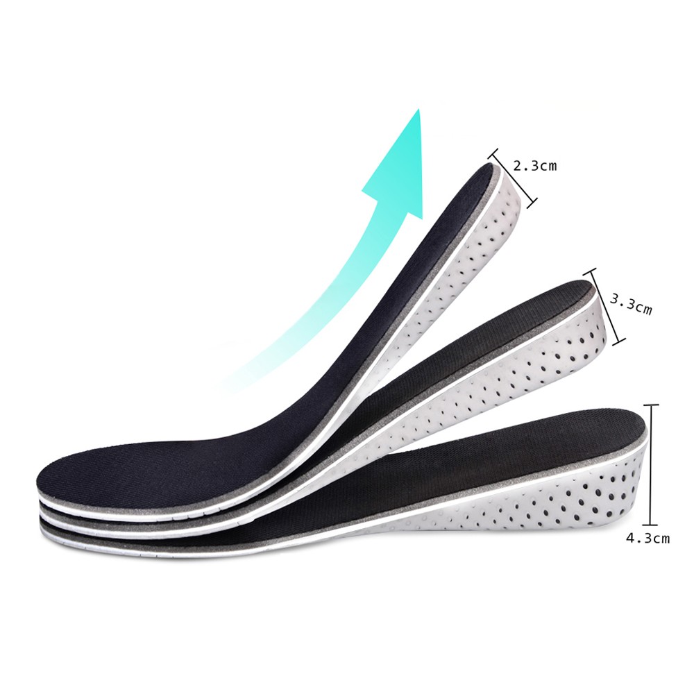 Soumit Memory Foam Height Increasing Insoles for Men Women Shoes Insert 2cm 3cm 4cm Heel Lift Elevator Cushion Insole Pads Soles