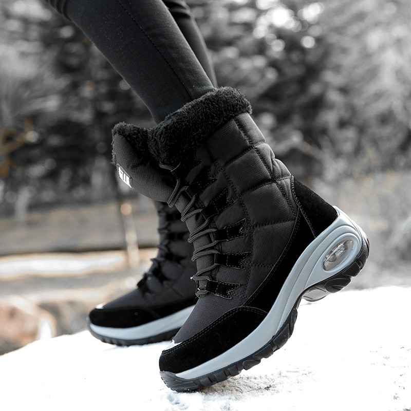 New winter women boots high quality keep warm mid-calf snow boots women lace-up comfortable ladies boots chausiras femme