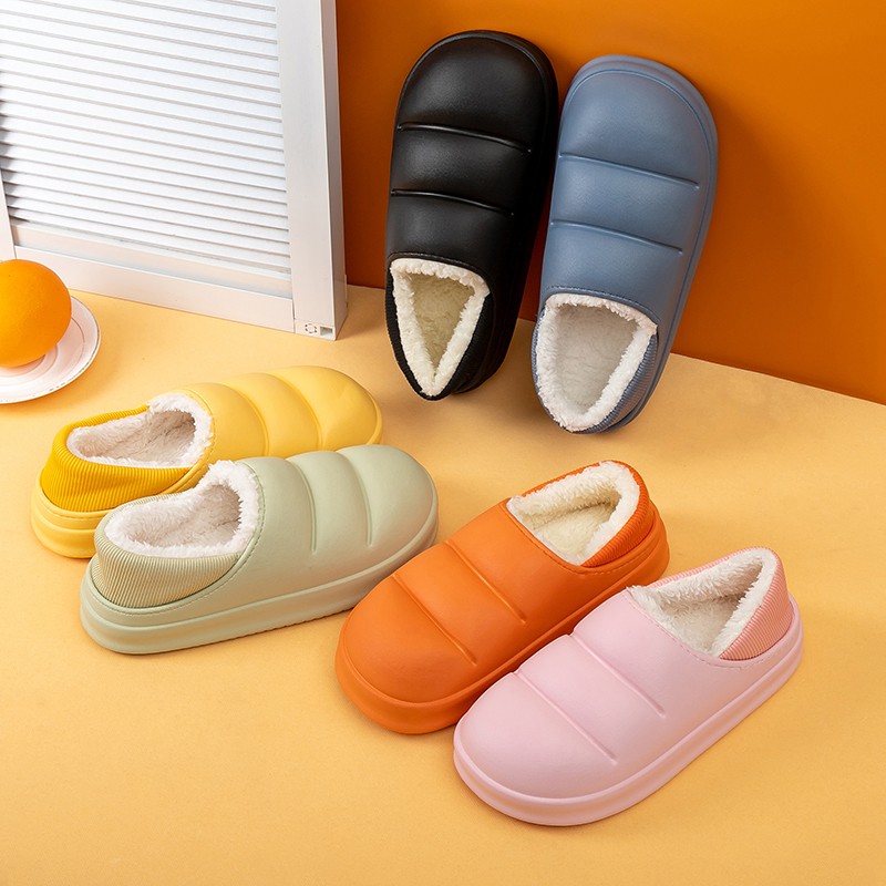 Men and women winter slippers fur slippers passionate and comfortable garden clogs mules slippers home cotton shoes couple indoor slippers