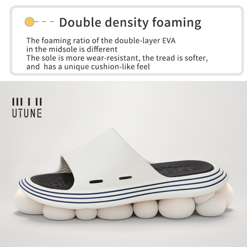 UTUNE Outside Slippers Men Summer Runway Shoes EVA Outdoor Women Slides Soft Thick Sole Non-slip Pool Beach Sandals Indoor Bathroom