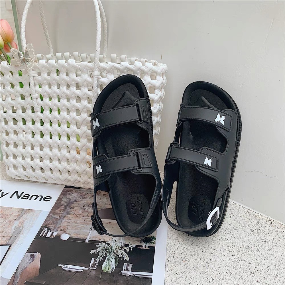 Women Sandals 2021 Lolita Shoes Platform Kawaii Summer Flip Flops Butterfly Casual Roman Vintage Fashion Female Flat Shoes