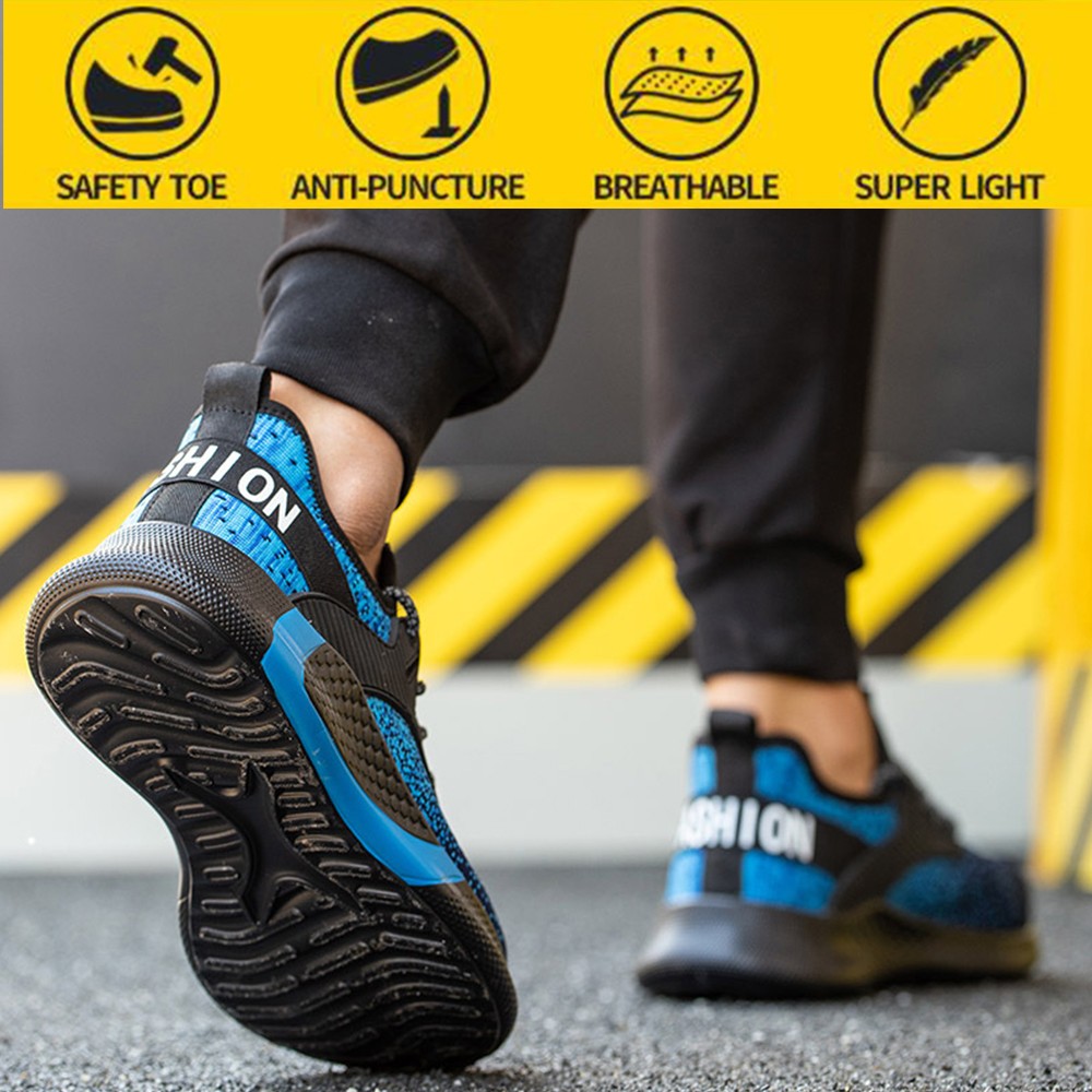 Non-slip mens work safety shoes breathable summer deodorant anti-piercing women shoes mens safety shoes work shoes